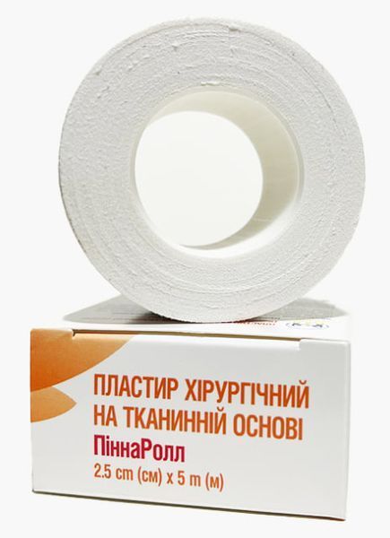 Пластир на тканій основі хірургічний (2,5см х5м) ТМ PINNA 002517505 фото
