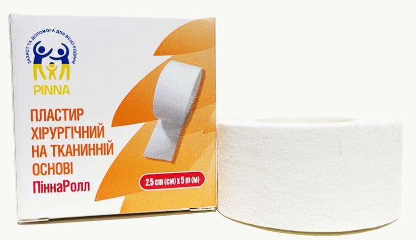 Пластир на тканій основі хірургічний (2,5см х5м) ТМ PINNA 002517505 фото